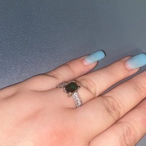 Green and sliver ring